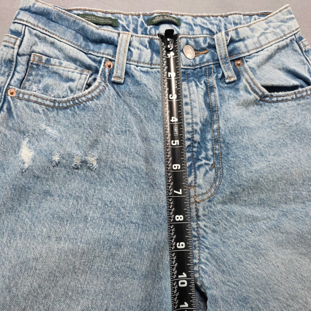 Wild Fable High Rise Tapered Distressed Jeans Light Wash Blue Womens Size 6 - Picture 6 of 11